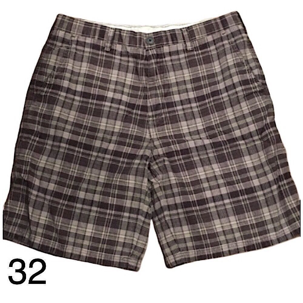 STRUCTURE Plaid Brown Beige Tan Mens Shorts 32